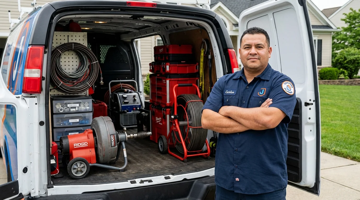Professional drain cleaning equipment and Johns Plumbing LLC plumber in Catskill