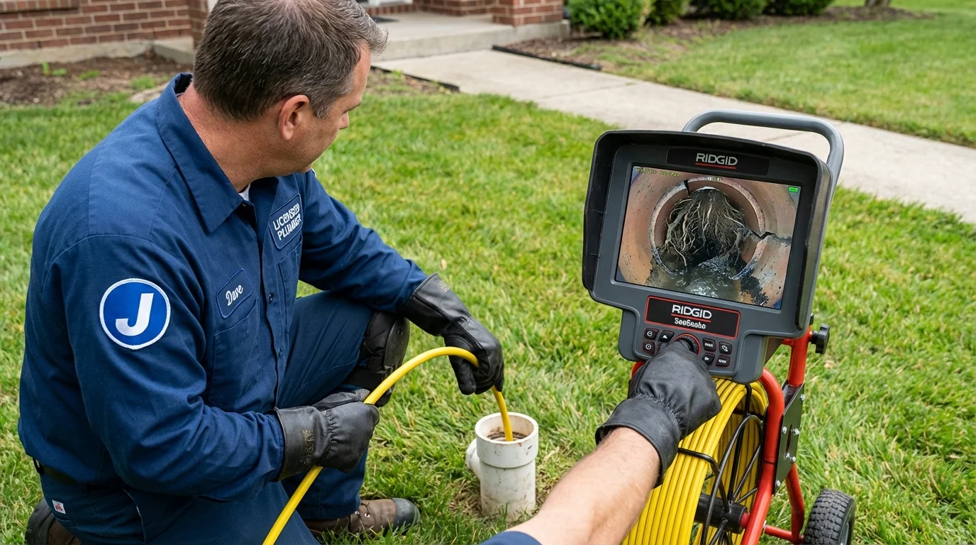Sewer camera inspection being performed by Johns Plumbing LLC in Catskill